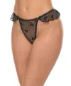 Oh La La Cheri Brooke Bow Mesh Thong Panty In Black