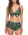 Oh La La Cheri Cami See-through Bra Set In Green