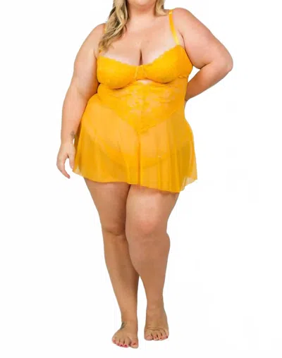 Oh La La Cheri Charlotte Underwire Babydoll - Plus In Yellow