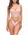 Oh La La Cheri Clarissa Sheer Bustier Set In Pink