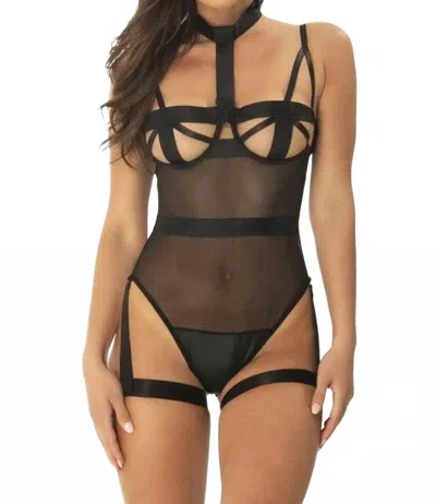 Oh La La Cheri Dena Harness And Strap Teddy In Black