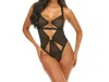 Oh La La Cheri Esme Sheer Cut Out Teddy In Black