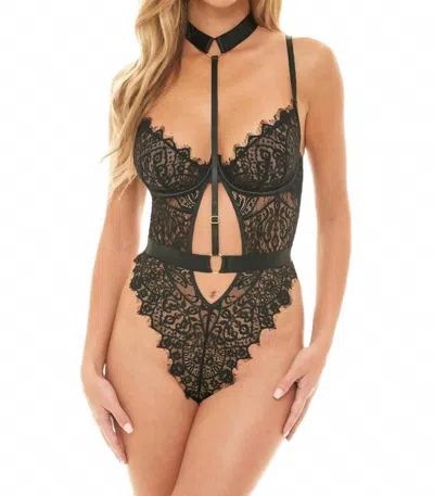 Oh La La Cheri Esther Collared Harness Teddy In Black