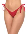 Oh La La Cheri Hailey Lace Side Bows Panty In Red