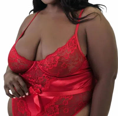 OH LA LA CHERI HAILEY LACEY TEDDY - PLUS SIZE IN RED