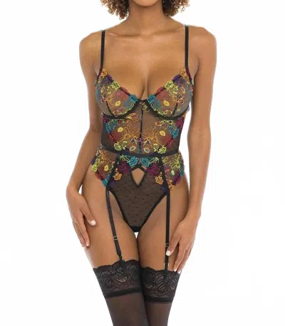 Oh La La Cheri Isla Teddy In Black In Animal Print