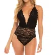 Oh La La Cheri Jeana All Over Lace Teddy In Black In Black