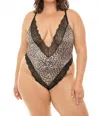 Oh La La Cheri Jolene Leopard Print Satin Teddy - Plus In Leopard / Black In Animal Print