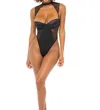 Oh La La Cheri Josephine Satin Teddy In Black In Black