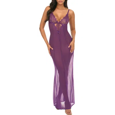 Oh La La Cheri Katana Lace Sheer Nightgown