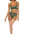 Oh La La Cheri Louisa 3 Piece Bra Set In Dark Green In Green
