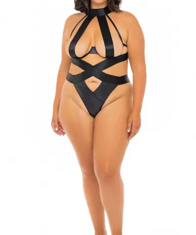 Oh La La Cheri Lydie Vegan Leather Teddy - Plus Size In Black
