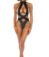 Oh La La Cheri Lydie Vegan Leather Teddy In Black In Black