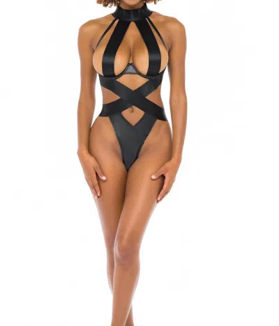 Oh La La Cheri Lydie Vegan Leather Teddy In Black