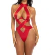Oh La La Cheri Lydie Vegan Leather Teddy In Red In Red