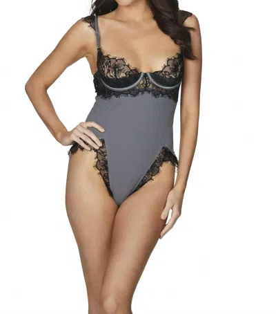 Oh La La Cheri Maria Ribbed Teddy In Castlerock / Black In Gray