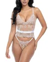 Oh La La Cheri Marielli Underwire Lace-up Bustier In White