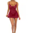 Oh La La Cheri Page Underwire All Lace Babydoll In Rhubarb