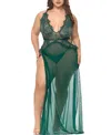 Oh La La Cheri Plus Cami Sheer Lace Lingerie Gown In Multi