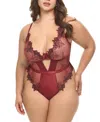 Oh La La Cheri Plus Nina Sheer Teddy In Burgundy