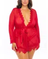 Oh La La Cheri Provence Lace Trim Wrap In Red
