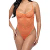 Oh La La Cheri Raedan Lace & Mesh Underwire Teddy In Dragon Fire
