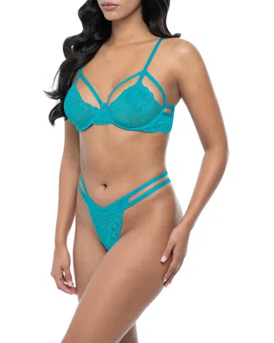 Oh La La Cheri Raya Cage Bra Set In Blue