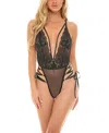 Oh La La Cheri Sloane Lace Up Teddy In Black