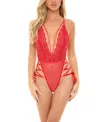 Oh La La Cheri Sloane Lace Up Teddy In Red