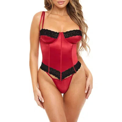Oh La La Cheri Tempest Underwire Corset & Thong Set In Multi