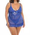 Oh La La Cheri Valentine Babydoll - Plus In Dazzling Blue In Blue