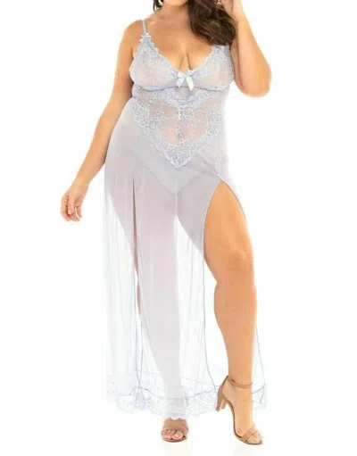 Oh La La Cheri Valentine Long Gown - Plus In Brunnera Blue