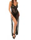Oh La La Cheri Valentine Long Gown In Black In Black