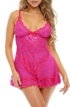 OH LA LA CHERI OH LA LA CHERI VALENTINE SOFT CUP BABYDOLL CHEMISE & G-STRING THONG