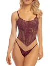Oh La La Cheri Cybille Lace Corset In Windsor Wine