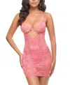 Oh La La Cheri Women's Ava Lace Babydoll Dress In Pink