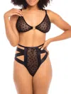 Oh La La Cheri Women's Robynn 2-piece Heart Mesh Bra & Panty Set In Black