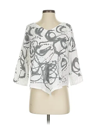 Pre-owned Oh My Gauze 3/4 Sleeve Blouse In White