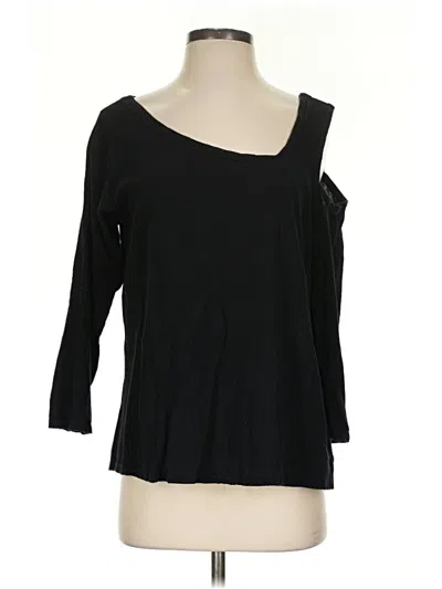 Pre-owned Oh My Gauze 3/4 Sleeve Top Black One Shoulder Neckline Tops