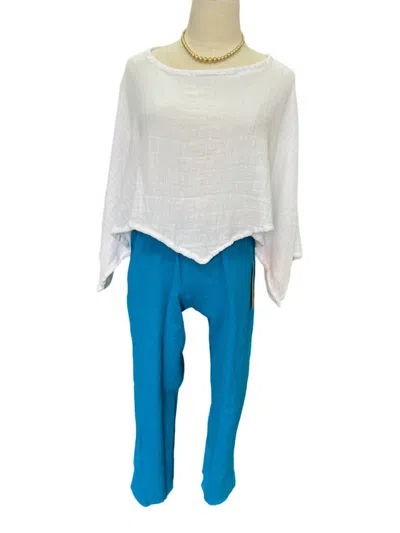 Oh My Gauze Cloud Pant In Turquoise In White