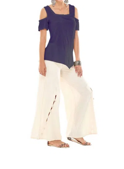 Oh My Gauze Dana Cotton Top In Grape In Yellow