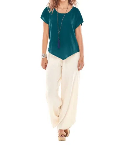 Oh My Gauze Grace Top In Pine In Blue