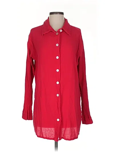 Pre-owned Oh My Gauze Long Sleeve Button Down Shirt In Red