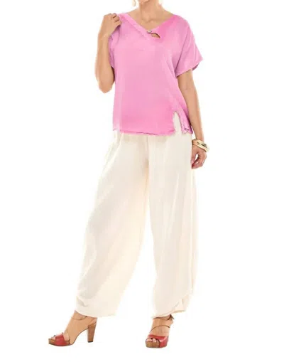 Oh My Gauze Mike Cotton Top In Carnation In Red