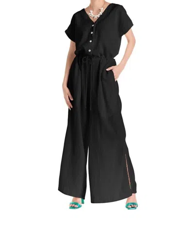 Oh My Gauze Mina Wide Leg Jumpsuit In Black