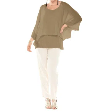 Oh My Gauze Twins Double Layered Top In Cashew In Brown