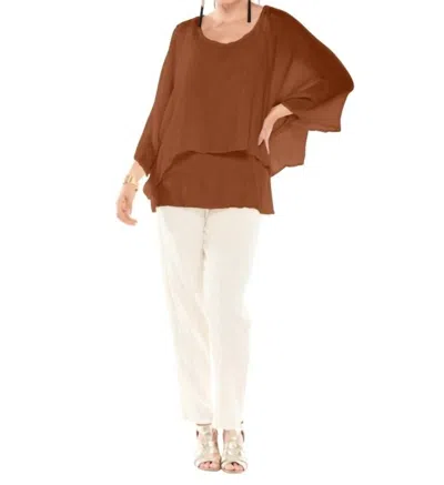 Oh My Gauze Twins Double Layered Top In Cinnamon In Brown
