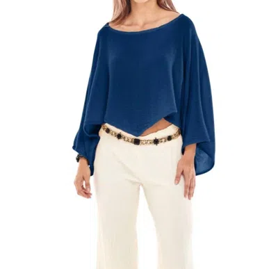 Oh My Gauze Vanna Boatneck Top In Pepper In Blue