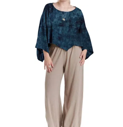 Oh My Gauze Vanna Boatneck Top In Washed Sapphire In Multi