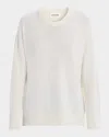 Oh My Goat Crewneck Cashmere Side-zip Sweater In Gray
